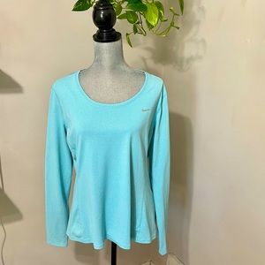 Womens NIKE DRI- FIT long sleeve hi-lo top XL